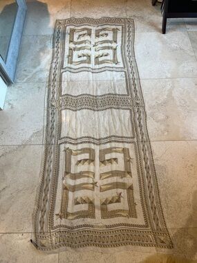 Stunning! Givenchy Cream and Beige Geometric Silk Scarf